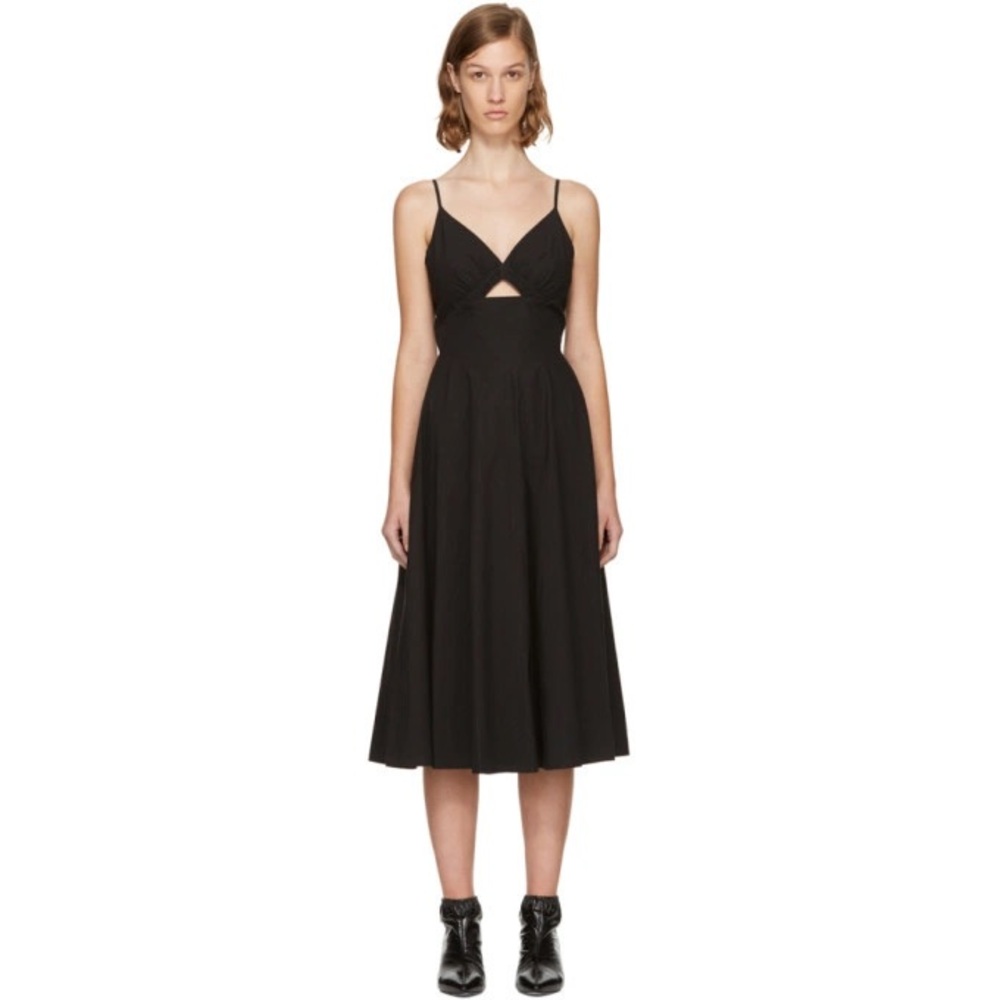 T by Alexander Wang Black Keyhole V-Neck Dress